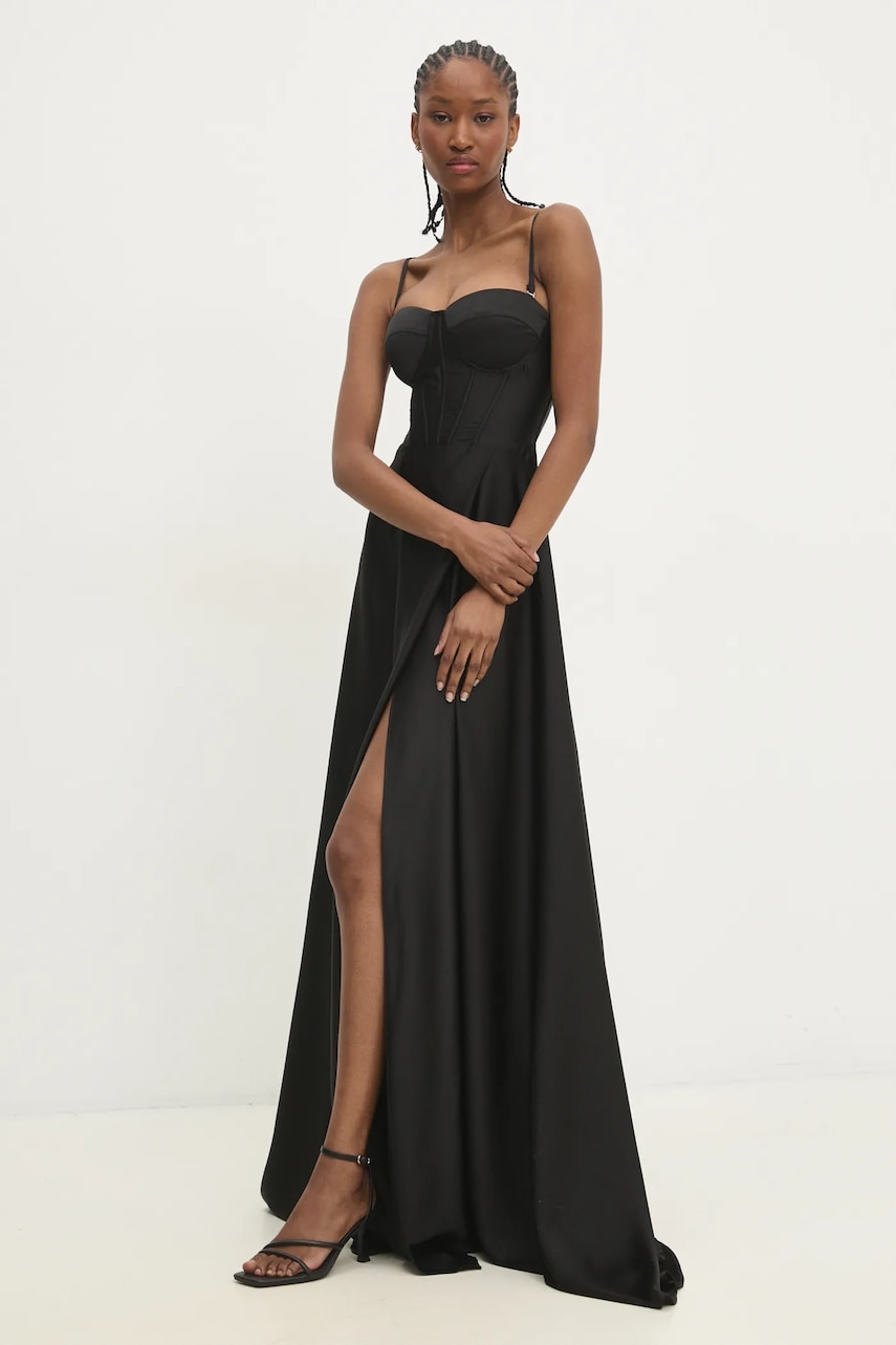 Answear Lab rochie culoarea negru, maxi, evazată