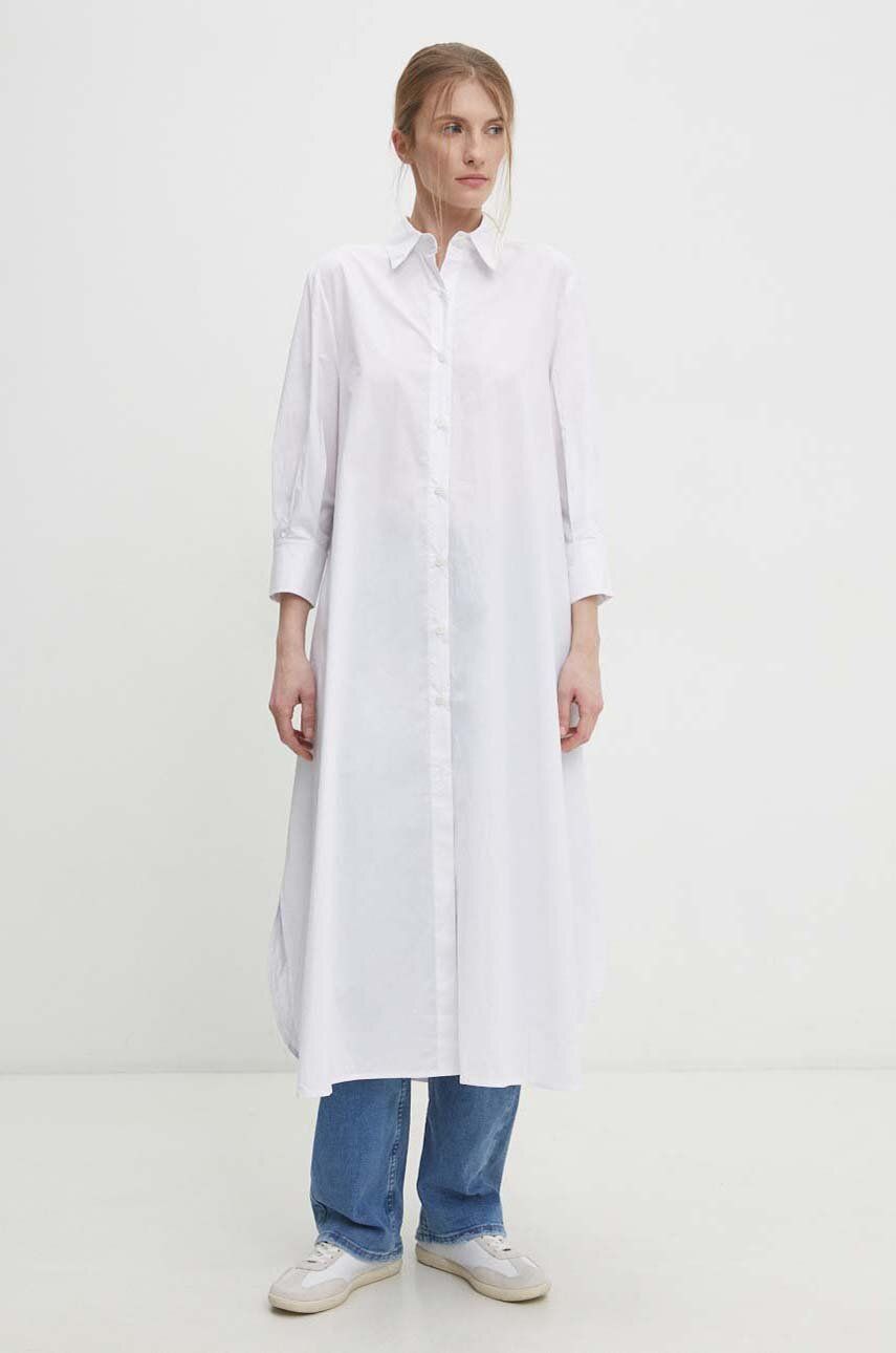 Bavlněné šaty Answear Lab bílá barva, midi