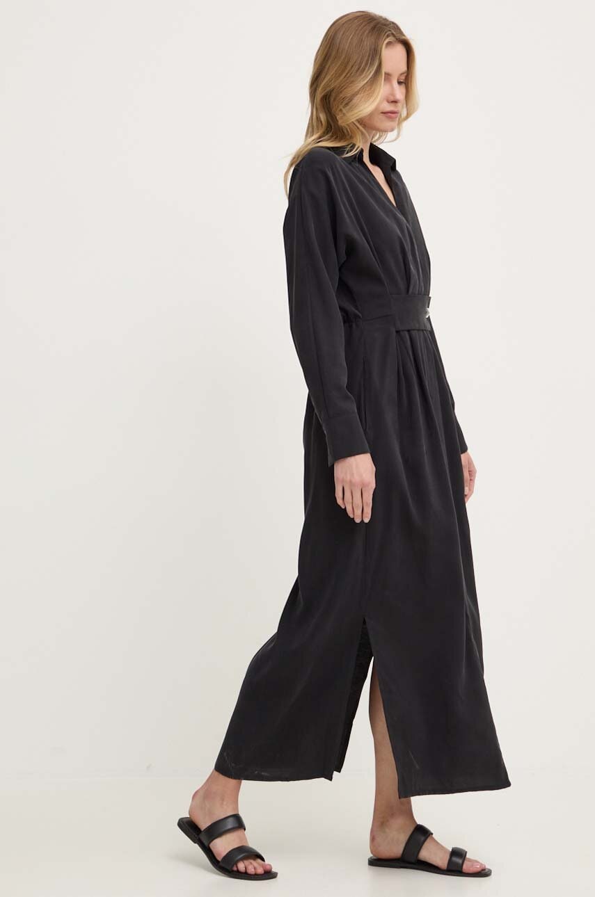 Answear Lab rochie culoarea negru, maxi, drept Answear Lab rochie culoarea negru, maxi, drept