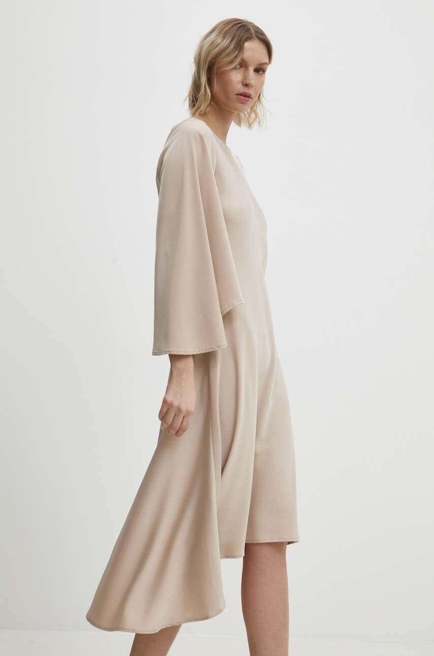 Answear Lab rochie culoarea bej, mini, evazati Answear Lab rochie culoarea bej, mini, evazati
