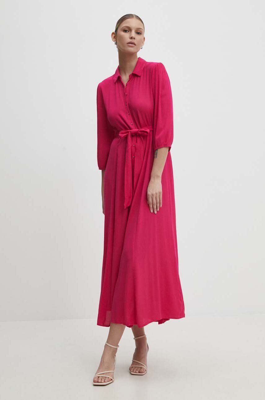 Answear Lab rochie culoarea roz, maxi, evazati