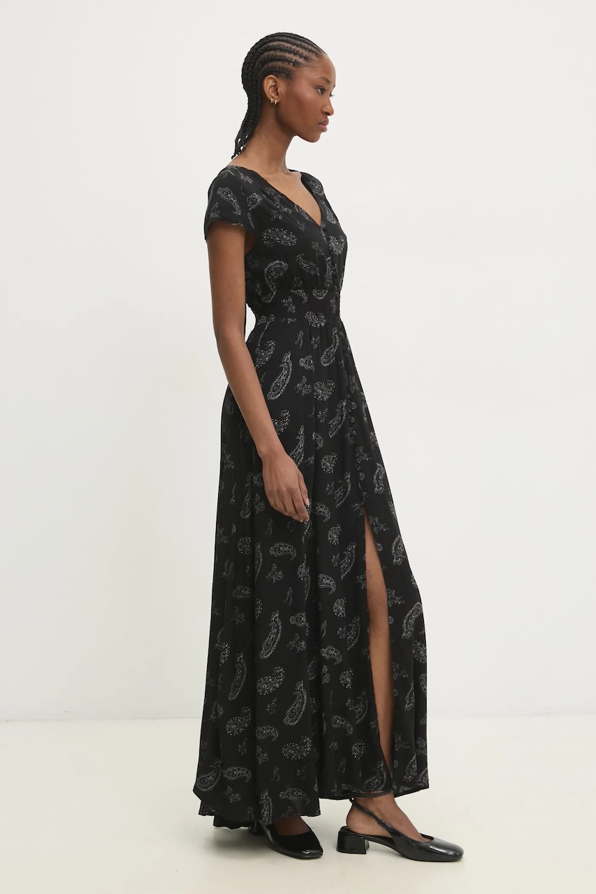Платье Answear Lab цвет чёрный maxi расклешённая Платье Answear Lab цвет чёрный maxi расклешённая