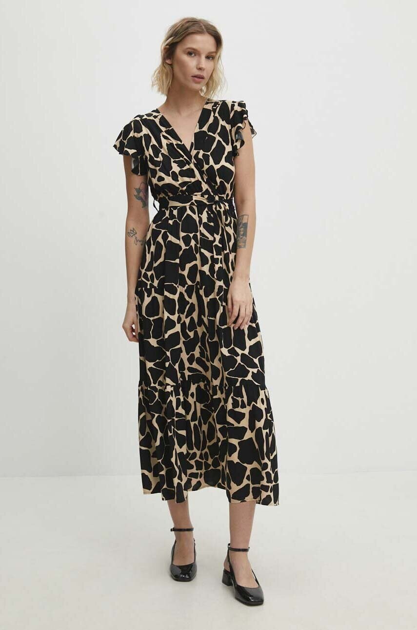 Answear Lab rochie culoarea negru, maxi, evazată