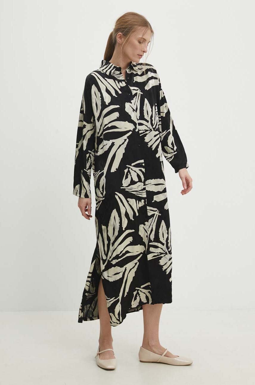 Answear Lab rochie culoarea negru, midi, drept Answear Lab rochie culoarea negru, midi, drept