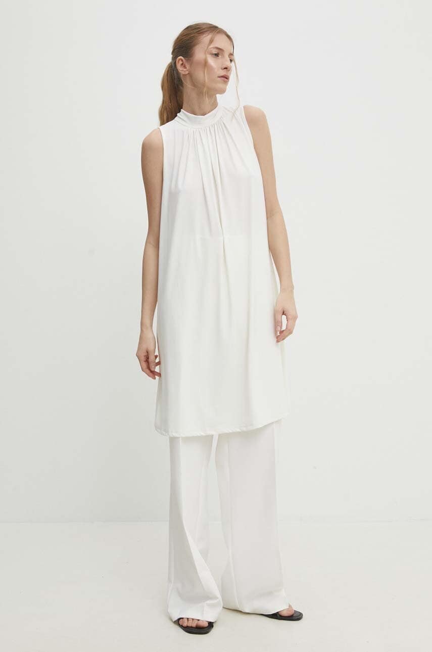 Answear Lab rochie culoarea alb, mini, evazati Answear Lab rochie culoarea alb, mini, evazati