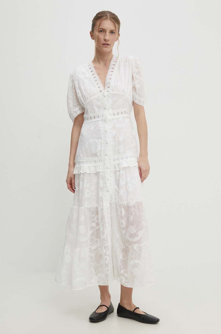 Answear Lab rochie culoarea alb, maxi, evazati - WW24 SUD0D1 00X F1 Answear Lab rochie culoarea alb, maxi, evazati
