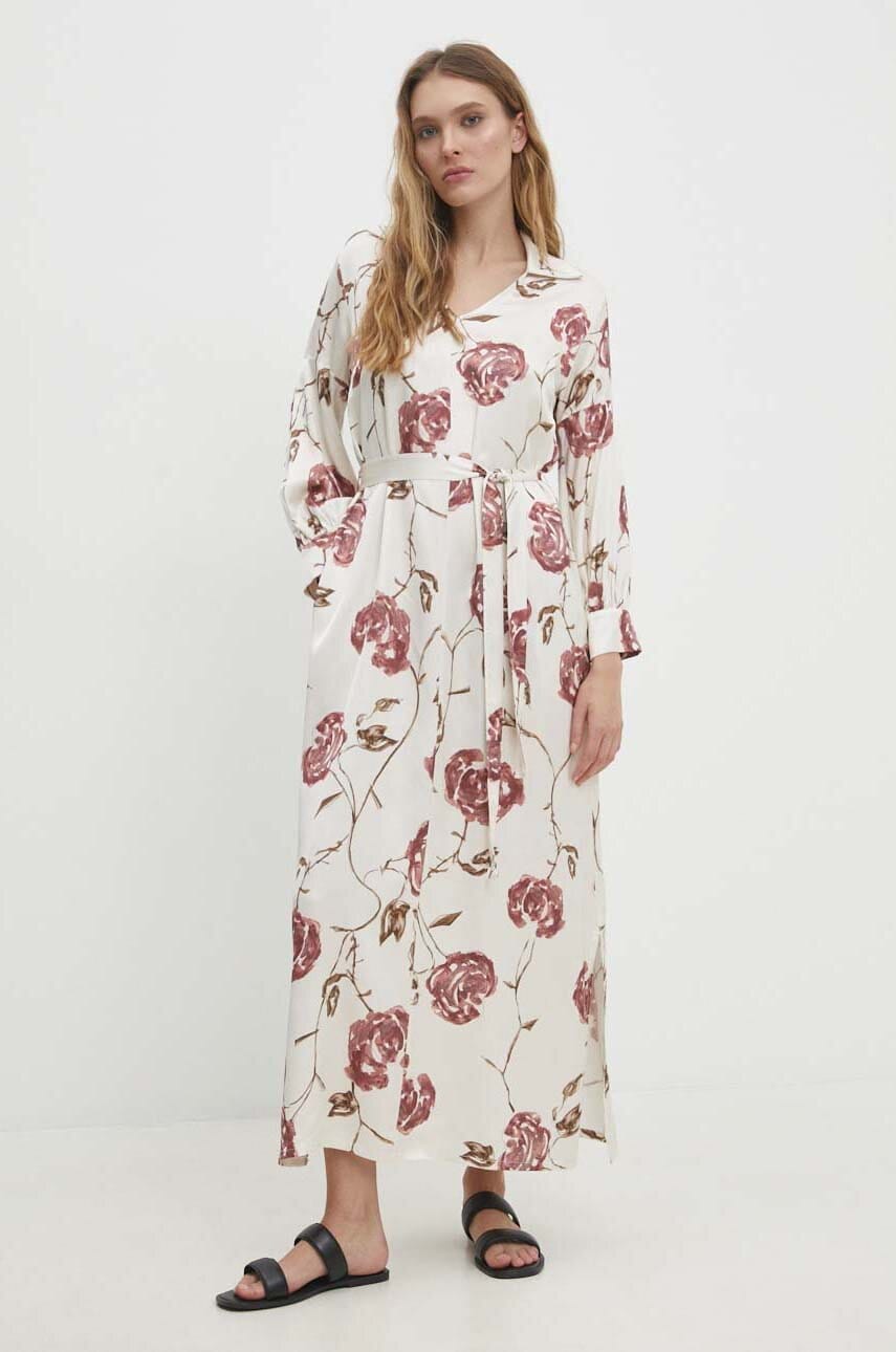 Answear Lab rochie culoarea bej, maxi, dreapta