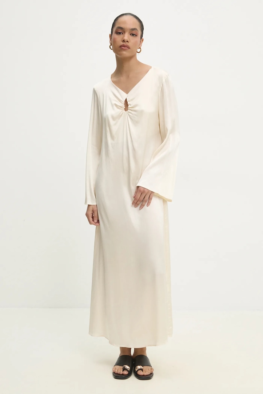 Answear Lab rochie culoarea bej, maxi, dreaptă