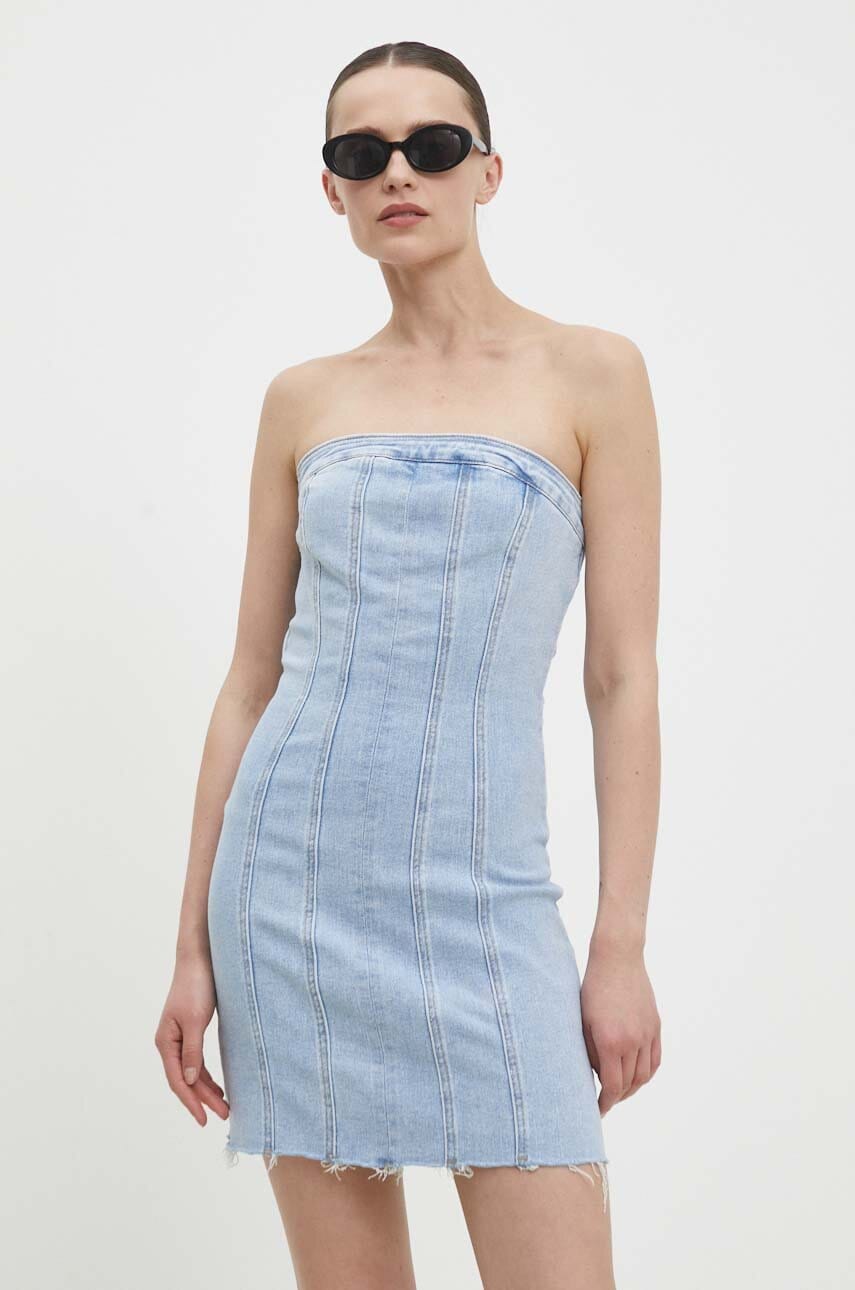 Answear Lab rochie din denim mini, mulată Answear Lab rochie din denim mini, mulată