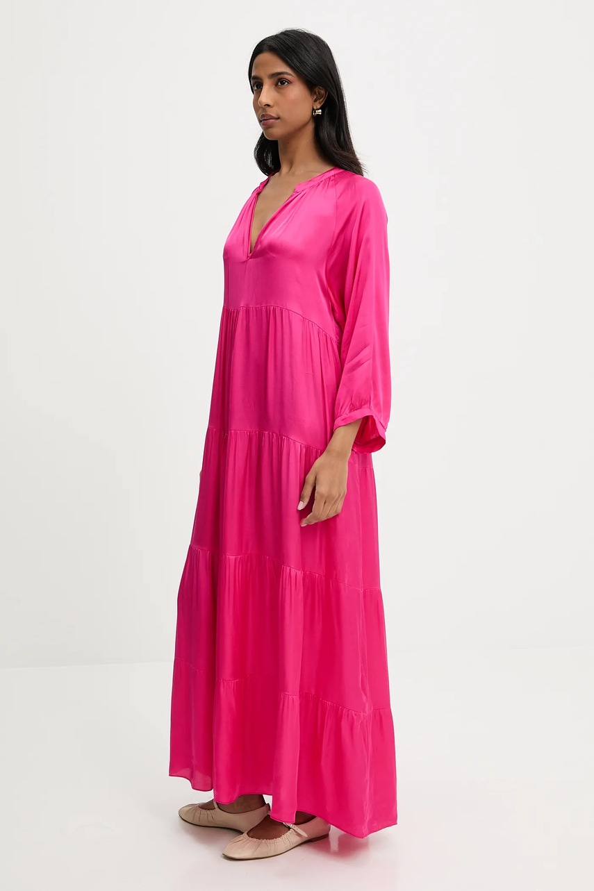 Платье Answear.LAB цвет бежевый maxi расклешённая