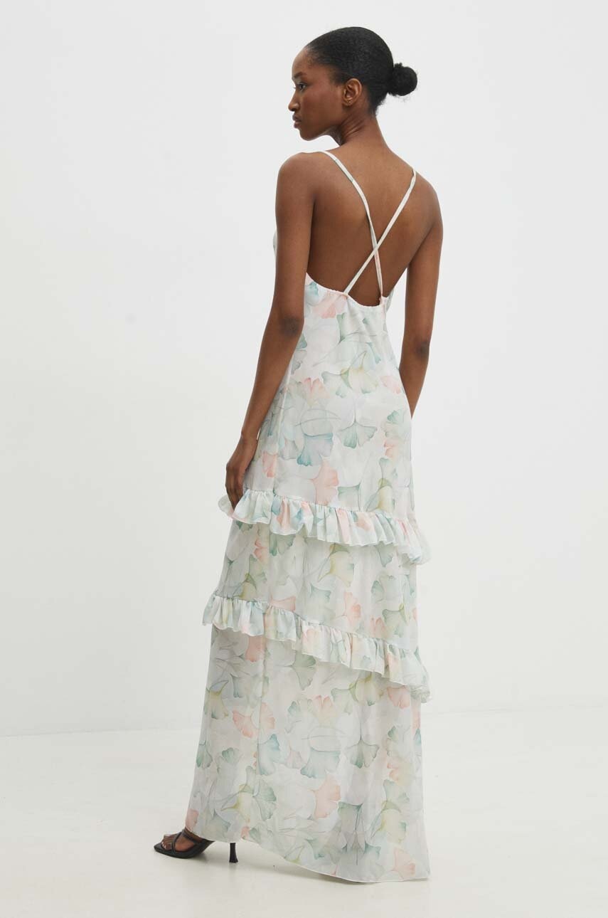 Answear Lab rochie culoarea verde, maxi, evazată