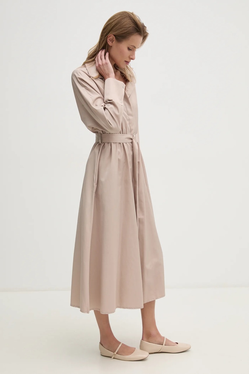 Βαμβακερό φόρεμα Answear.LAB χρώμα: μπεζ φωτογραφία