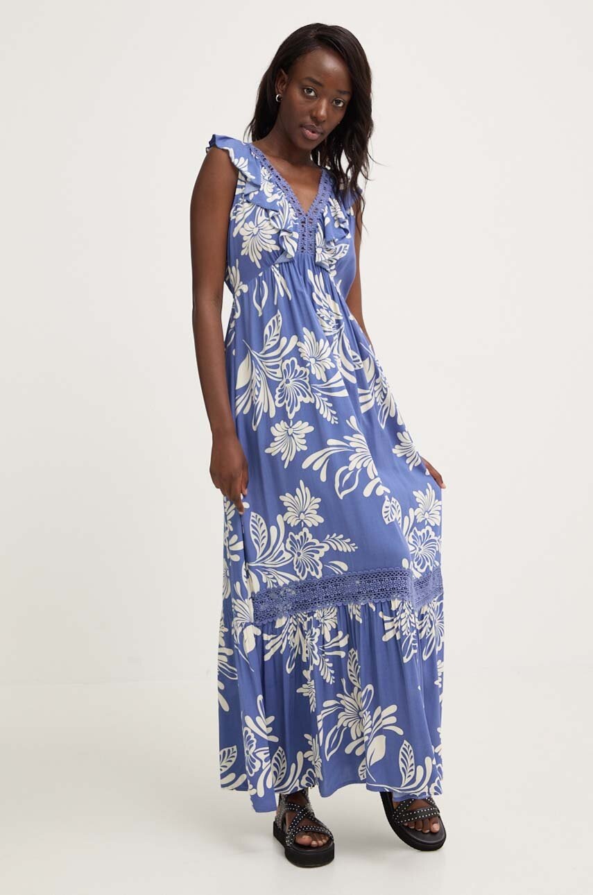 

Рокля Answear Lab в синьо дълга разкроена, Син