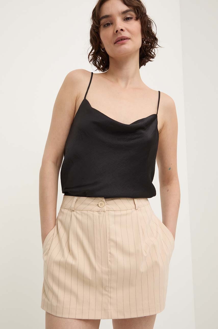Answear Lab fustă-pantalon culoarea bej, cu imprimeu, high waist Answear Lab fustă-pantalon culoarea bej, cu imprimeu, high waist