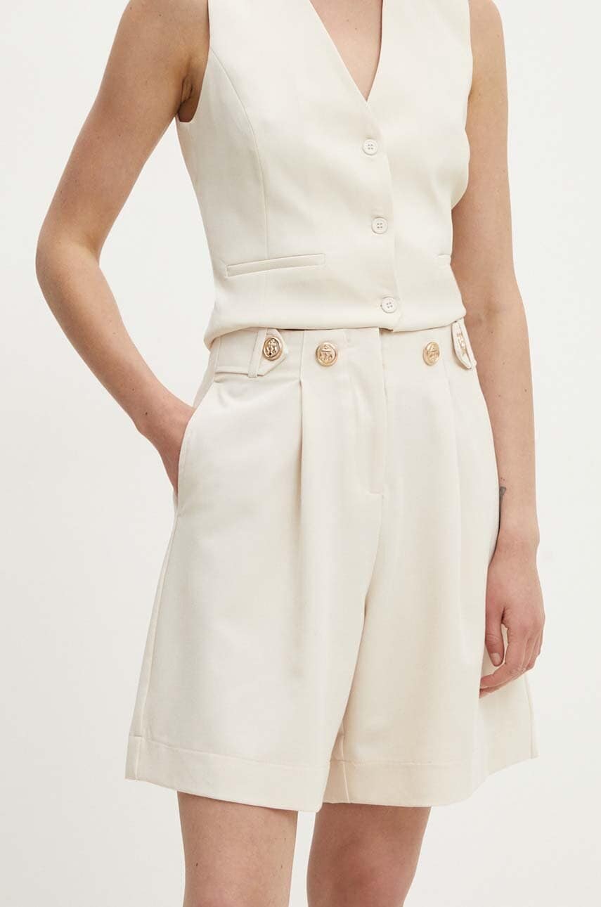 Answear Lab pantaloni scurti femei, culoarea bej, neted, high waist Answear Lab pantaloni scurti femei, culoarea bej, neted, high waist