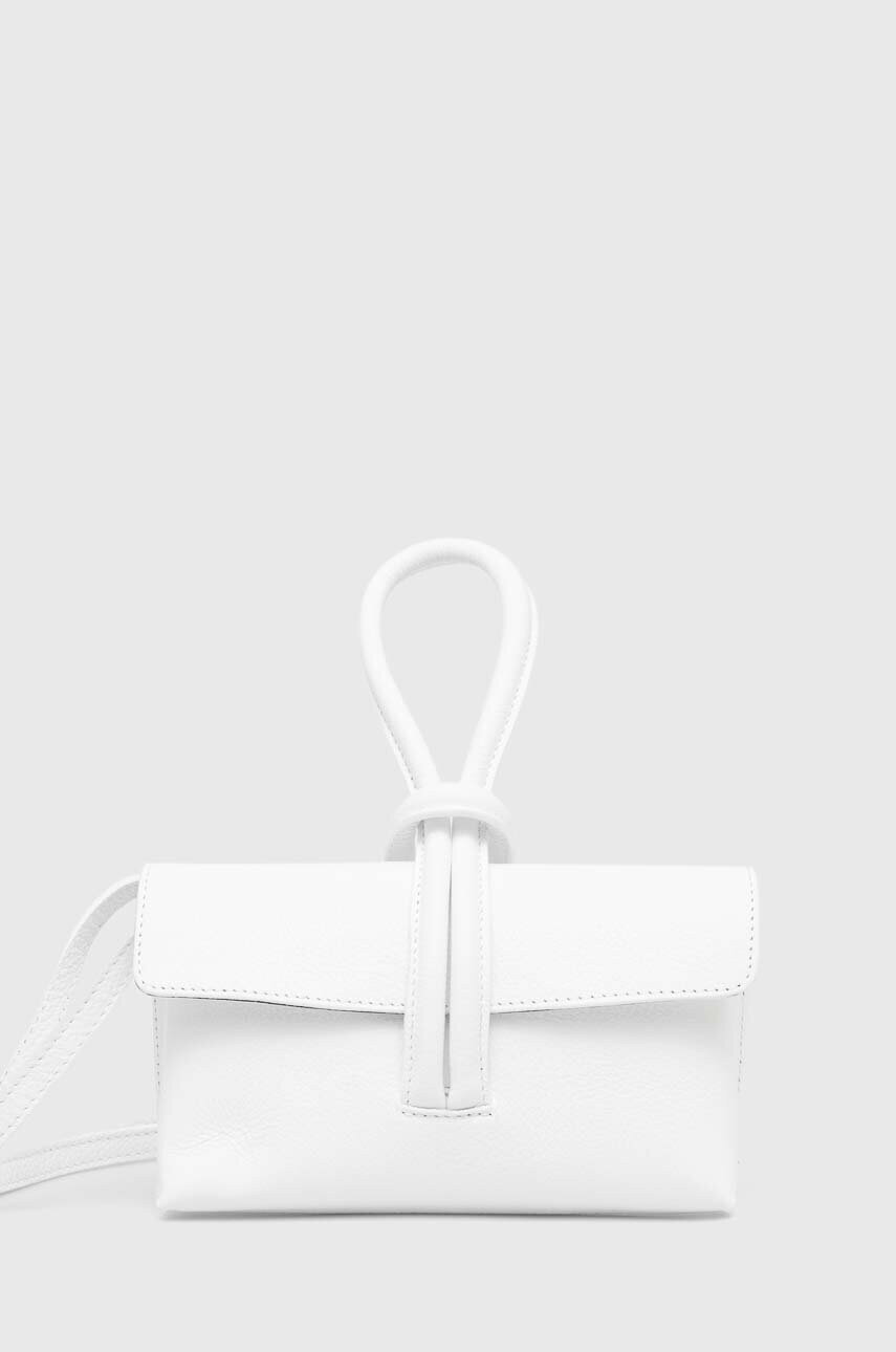 Answear Lab poseta de piele culoarea alb