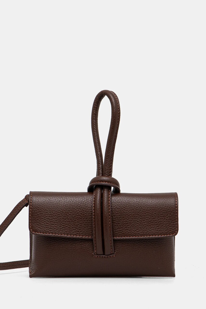 Answear Lab poseta de piele culoarea maro