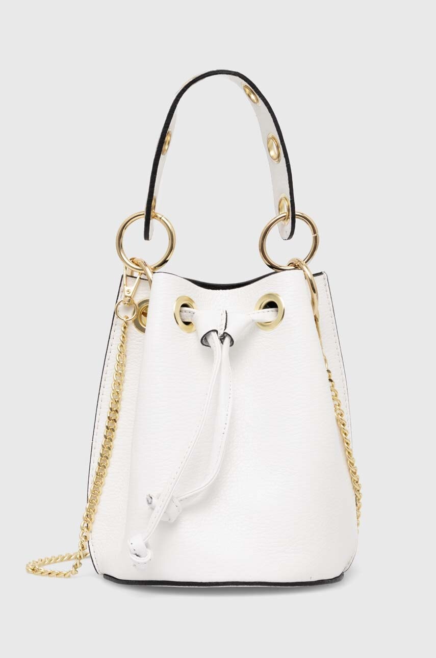 Answear.LAB torebka skórzana kolor biały