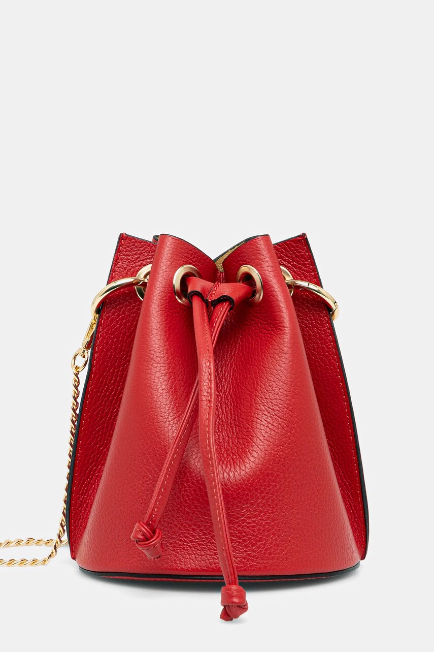 Answear Lab poseta de piele culoarea rosu