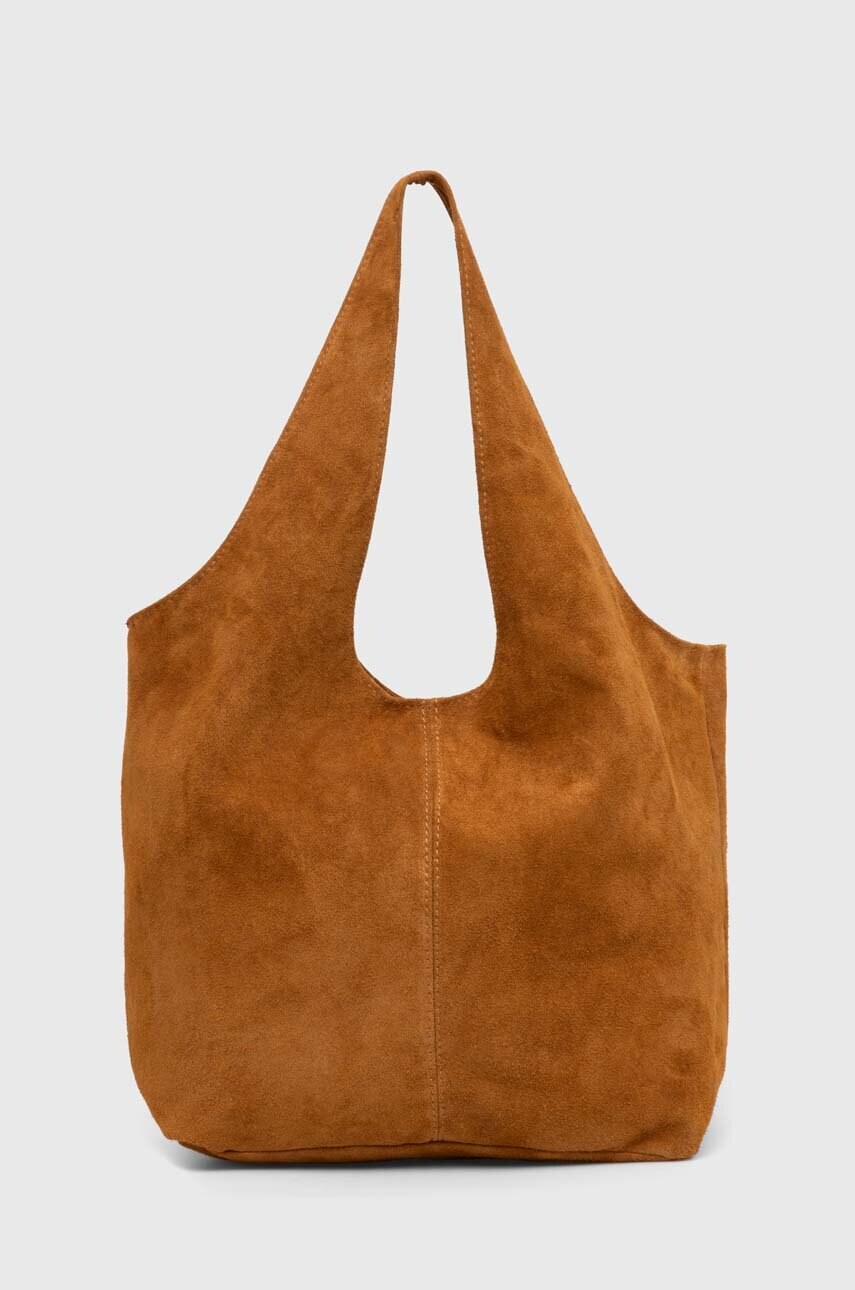 Answear Lab geanta de mana din piele intoarsa culoarea negru