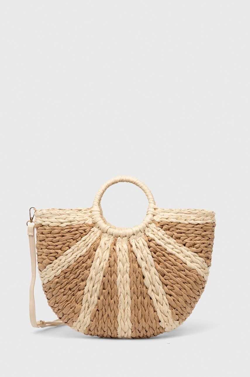 Answear Lab geanta de plaja culoarea bej - Shoppu.ro