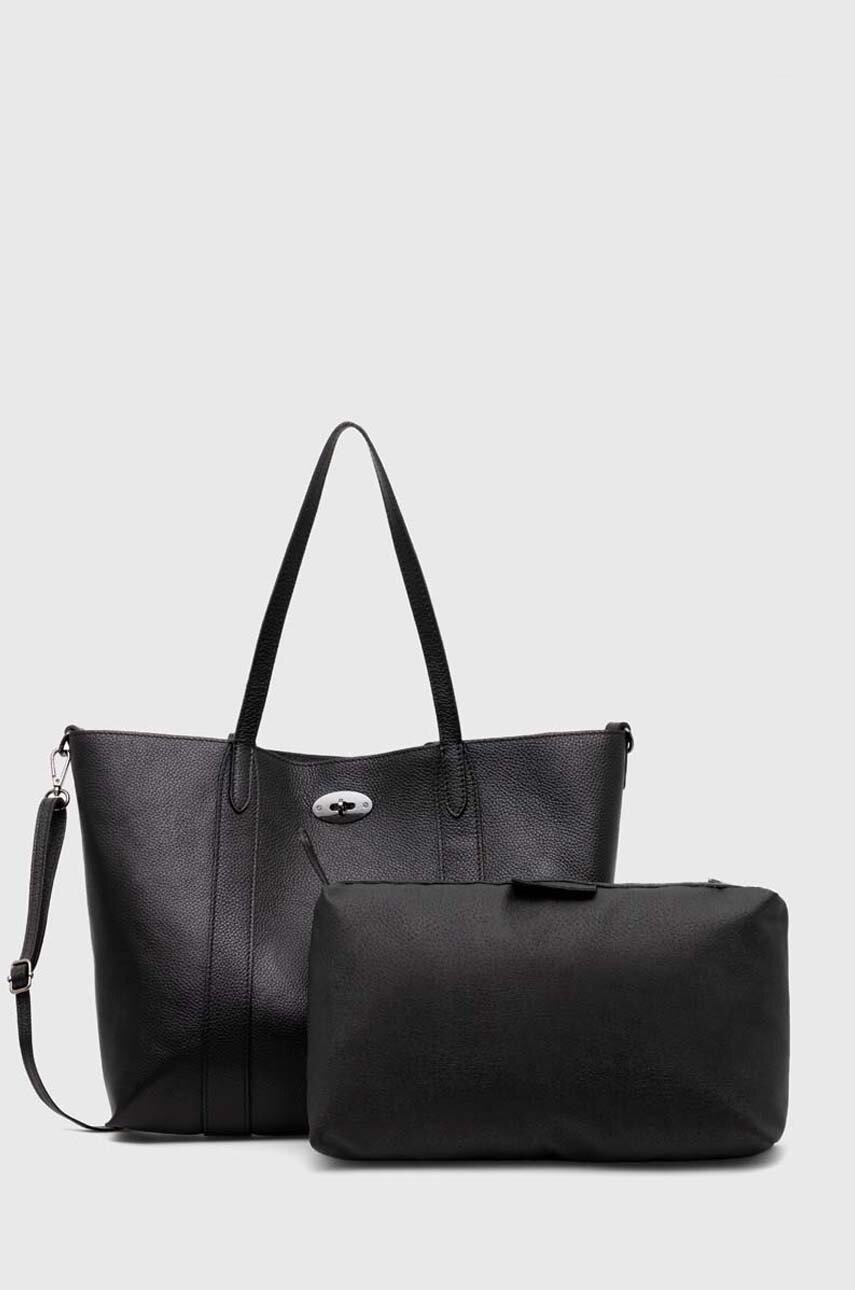 

Кожена чанта Answear Lab в черно, Черен