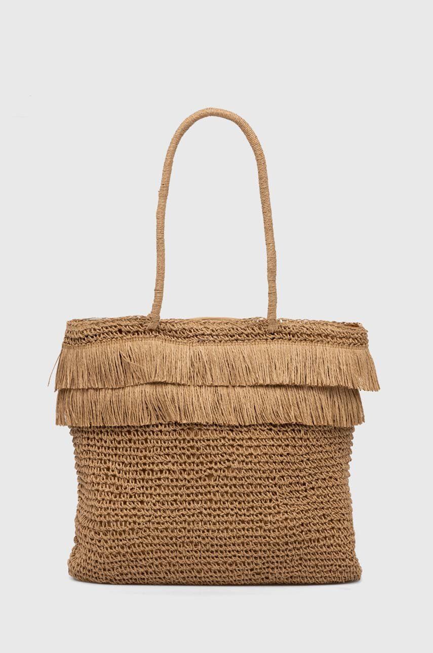 Answear Lab geanta de plaja culoarea maro