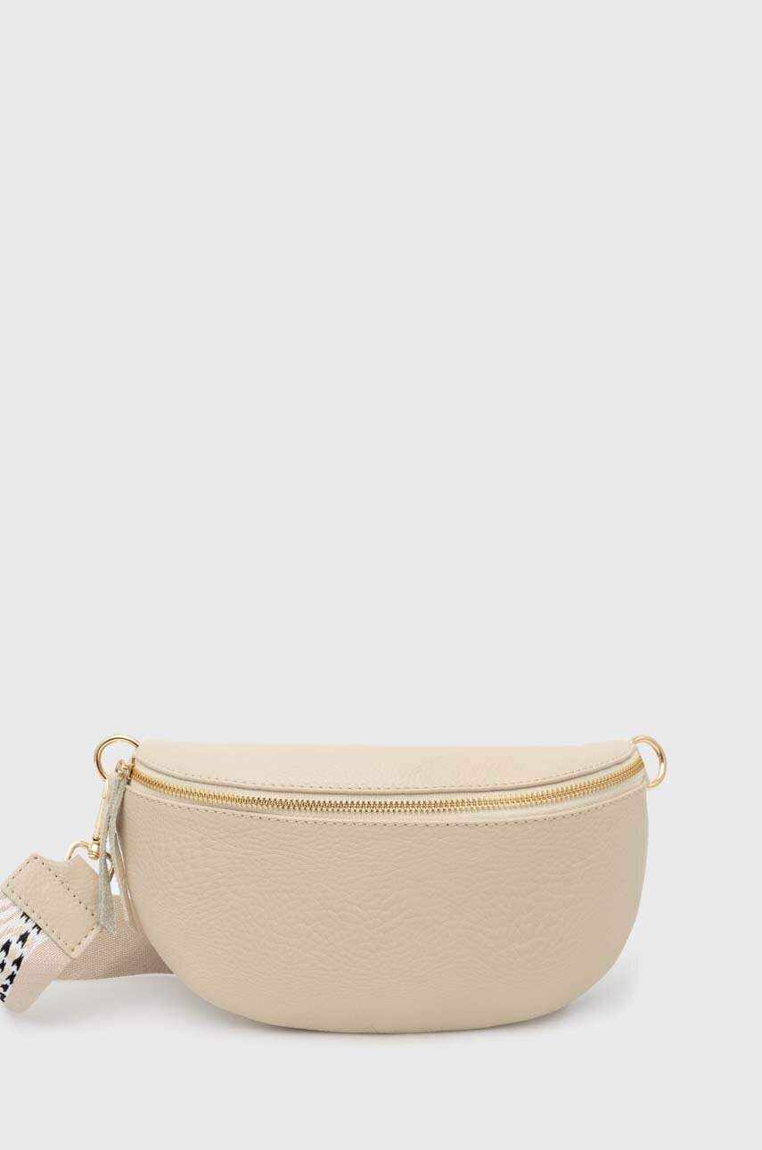 Answear Lab borseta de piele culoarea bej