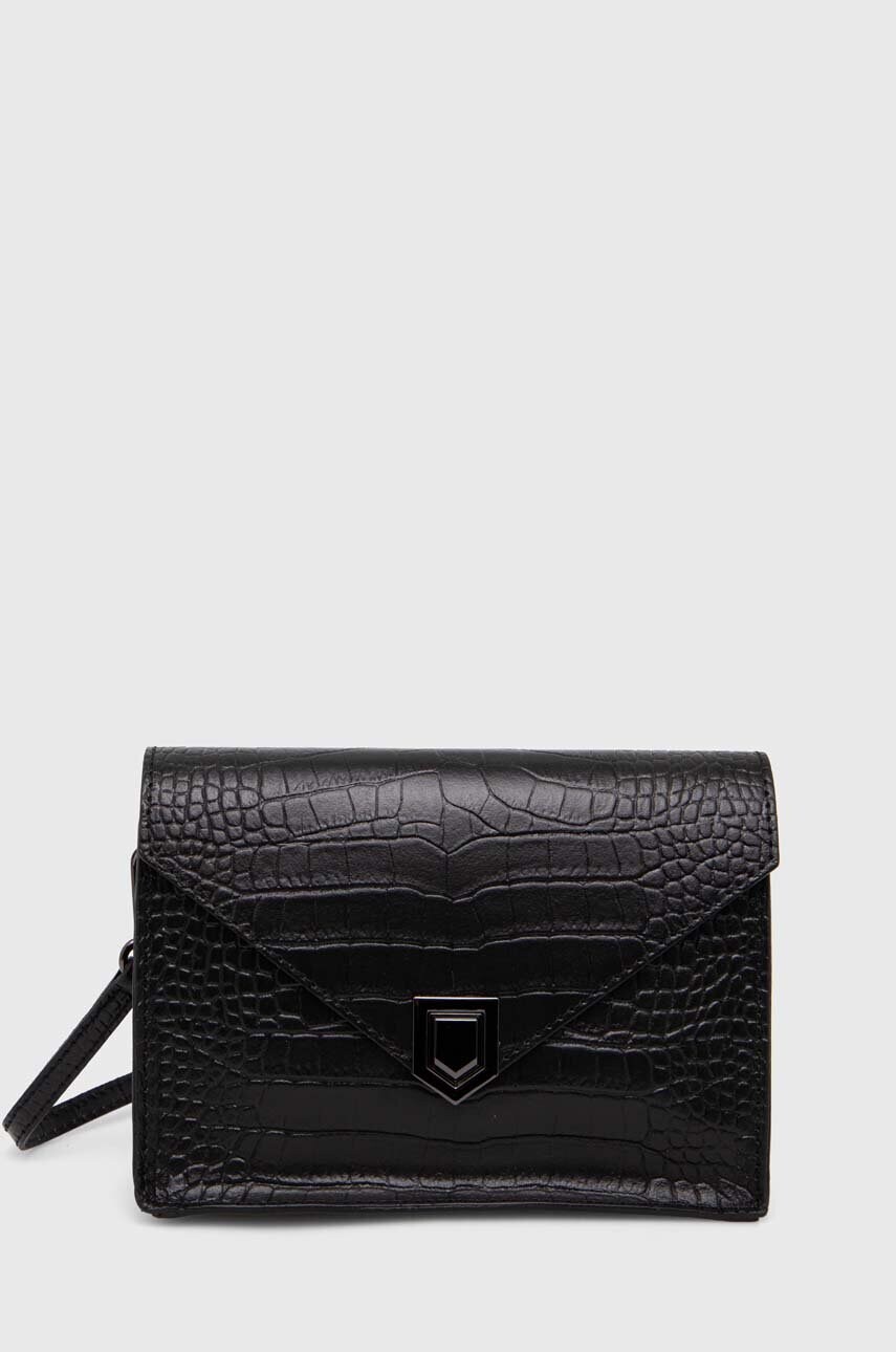 Answear Lab poseta de piele culoarea negru