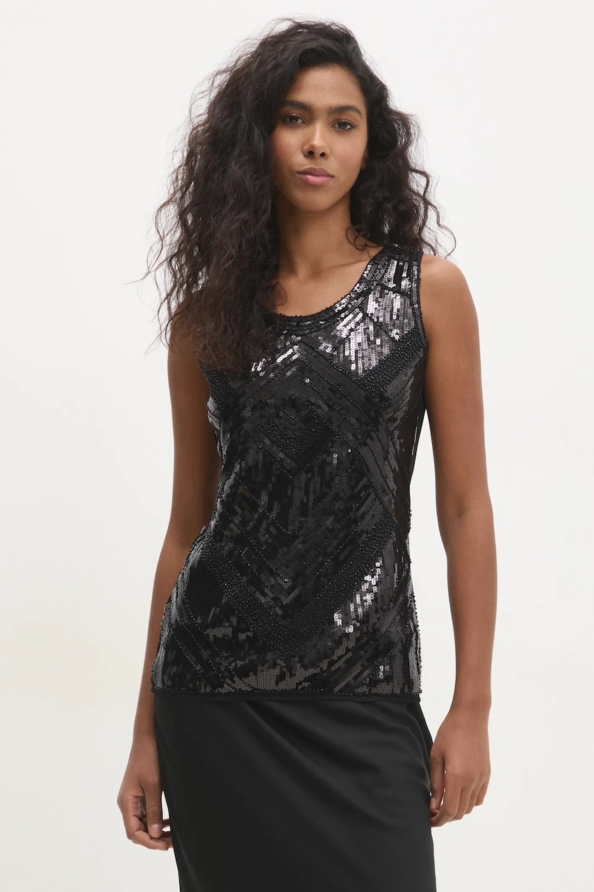 Answear Lab top culoarea negru, cu imprimeu Answear Lab top culoarea negru, cu imprimeu