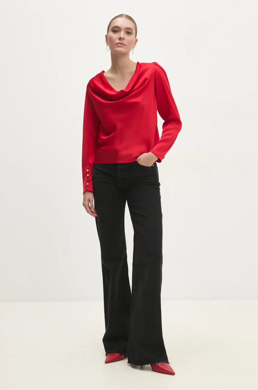 Блузка Answear.LAB женская цвет красный однотонная Блузка Answear.LAB женская цвет красный однотонная