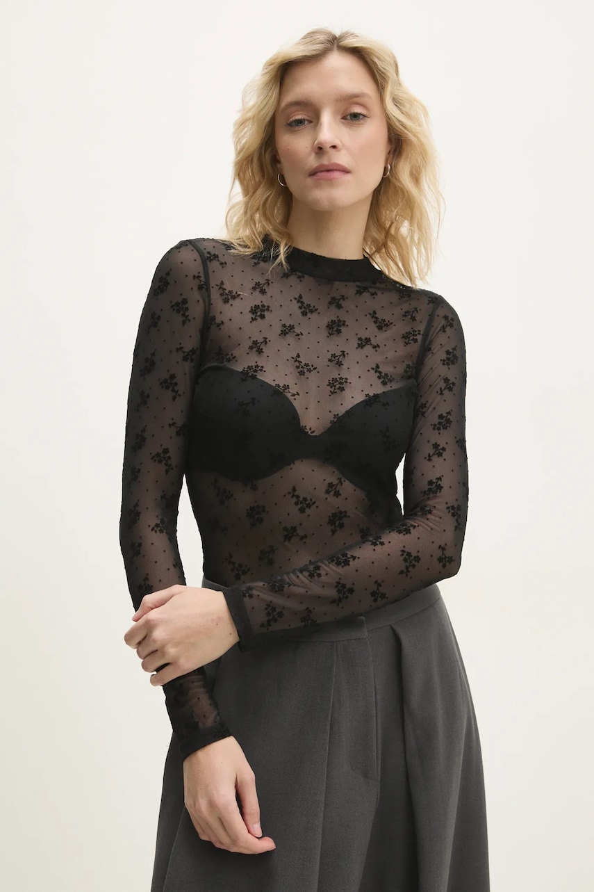 Answear Lab bluza femei, culoarea negru, modelator
