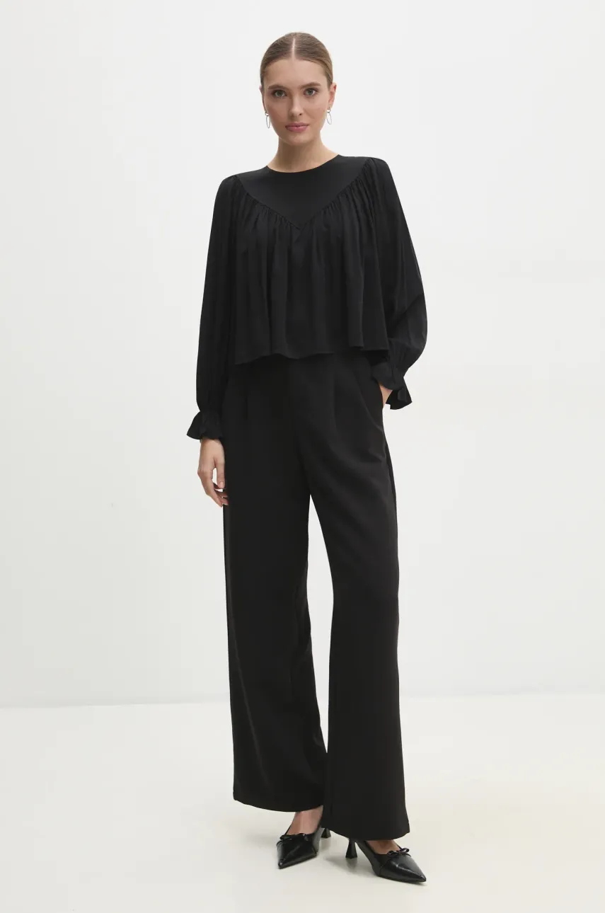 Блузка Answear.LAB женская цвет чёрный однотонная Блузка Answear.LAB женская цвет чёрный однотонная