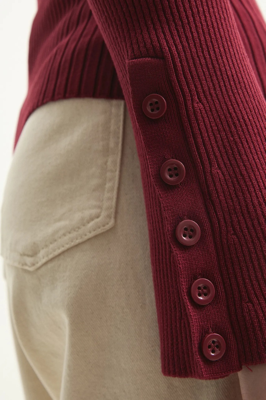 Μπλουζάκι Answear.LAB χρώμα: μπορντό φωτογραφία