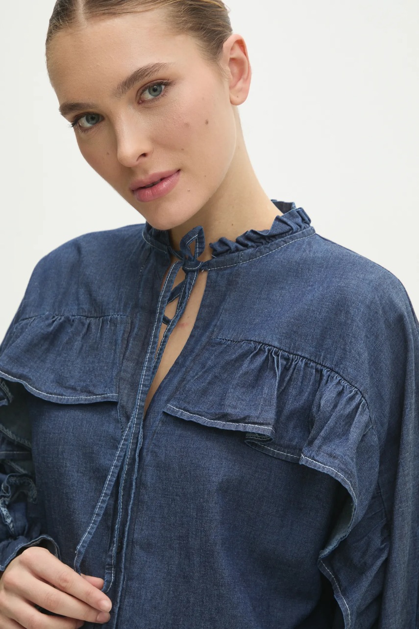 Μπλουζάκι τζιν Answear.LAB χρώμα: μπλε φωτογραφία