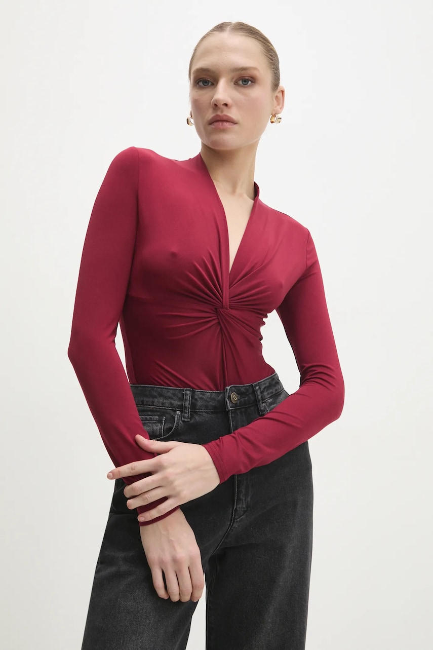 Answear Lab body femei, culoarea rosu, neted Answear Lab body femei, culoarea rosu, neted