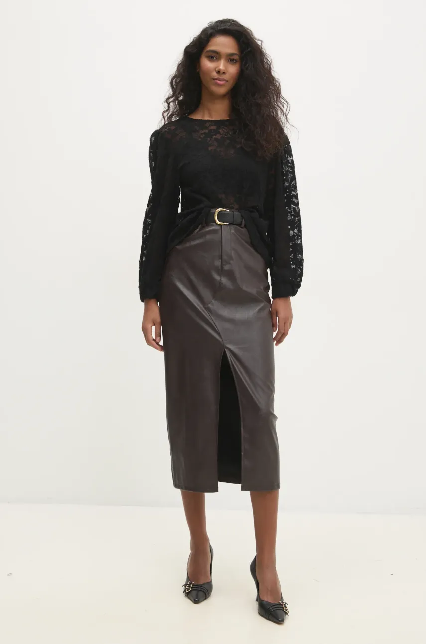 Блузка Answear.LAB женская цвет чёрный однотонная Блузка Answear.LAB женская цвет чёрный однотонная