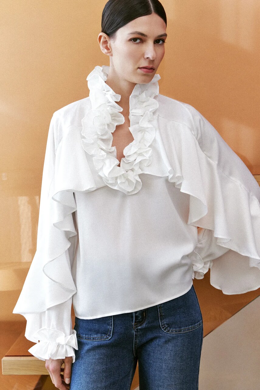 Answear Lab bluza femei, culoarea alb, neted