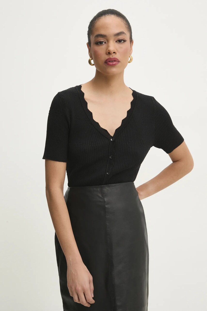 Answear Lab bluza femei, culoarea negru, neted