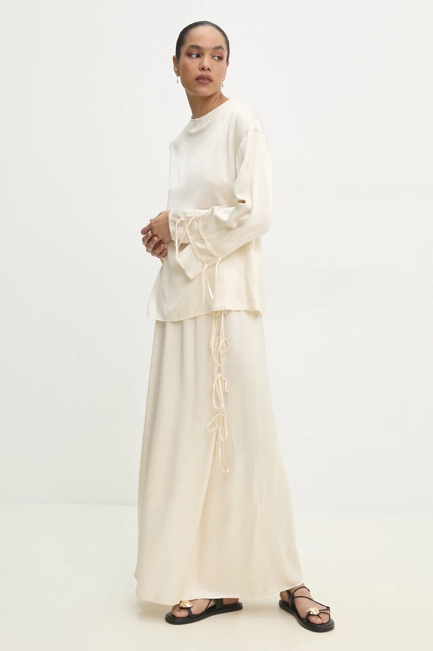 Answear Lab bluza femei, culoarea bej, neted