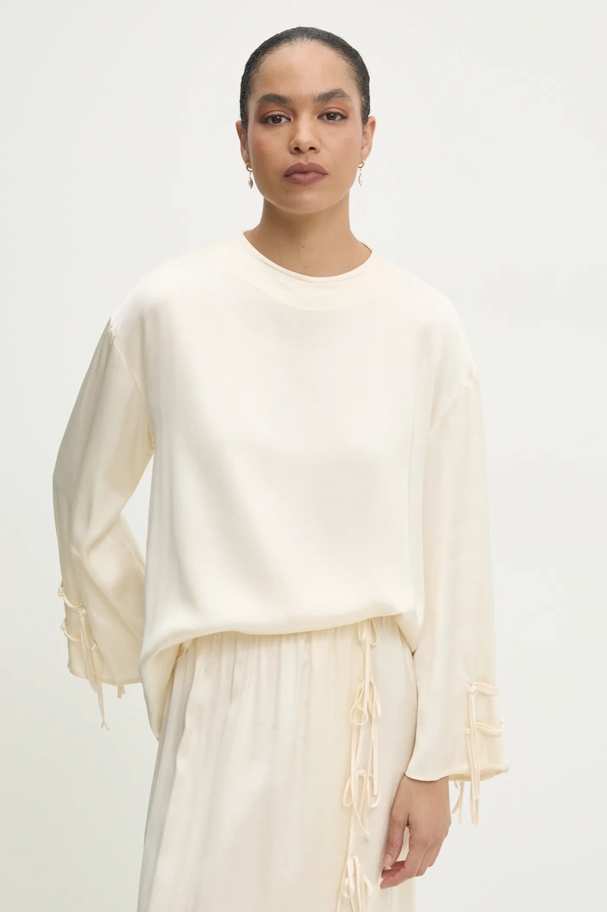 Μπλουζάκι Answear.LAB χρώμα: μπεζ φωτογραφία