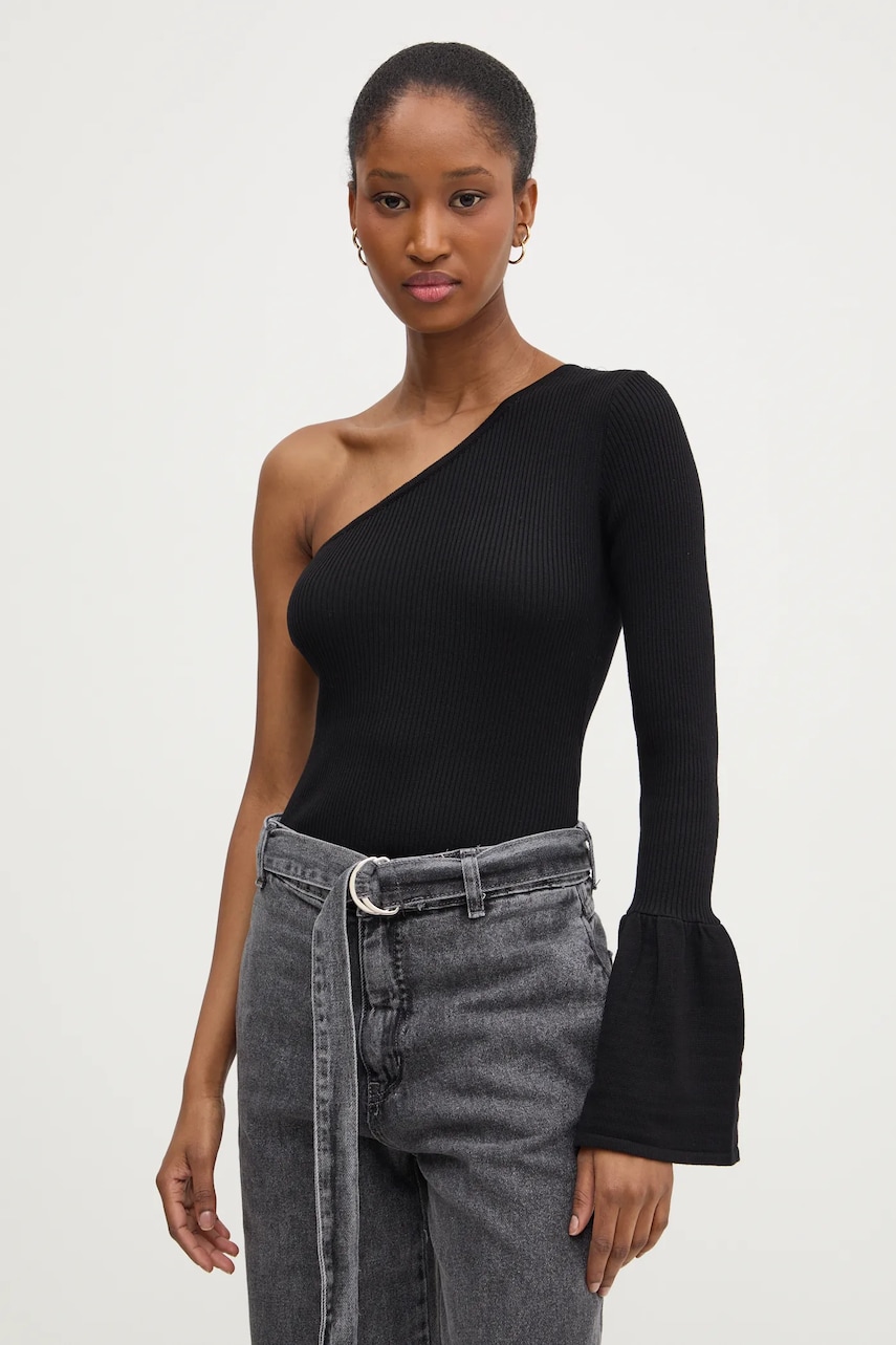 Answear Lab bluza femei, culoarea negru, neted Answear Lab bluza femei, culoarea negru, neted