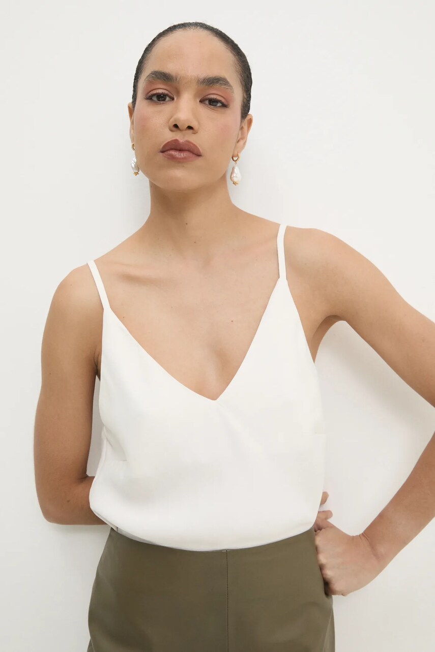 Answear Lab bluza femei, culoarea bej, neted