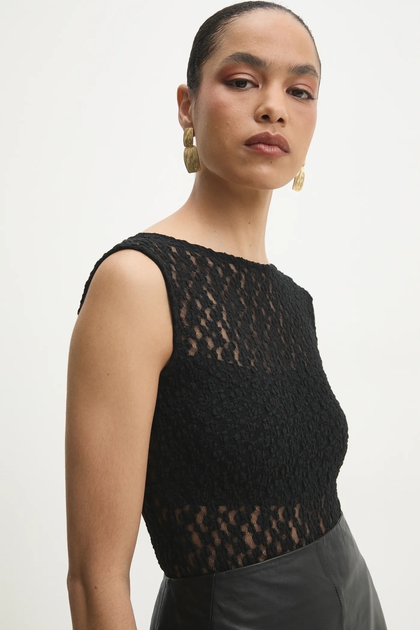 Μπλουζάκι Answear.LAB χρώμα: μαύρο φωτογραφία