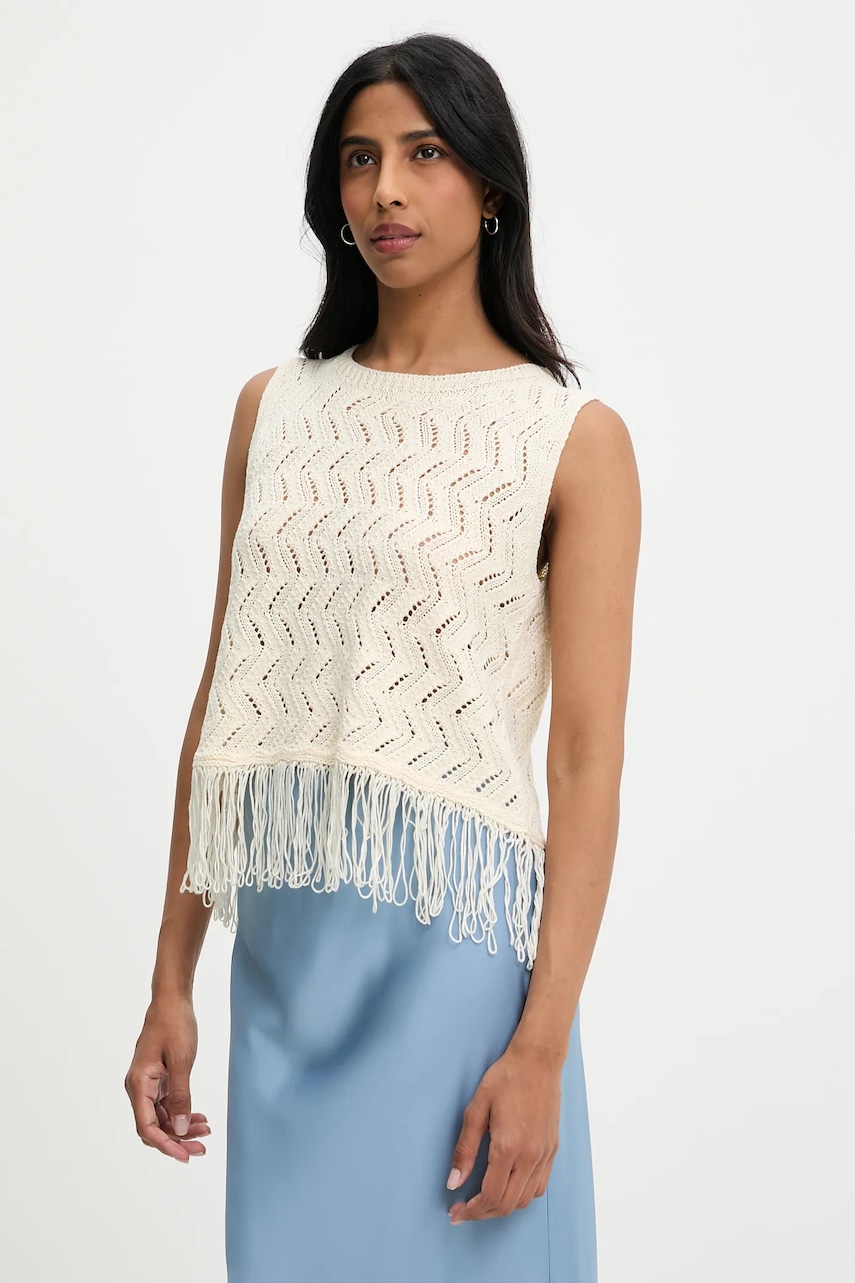 Answear Lab bluza culoarea bej, neted