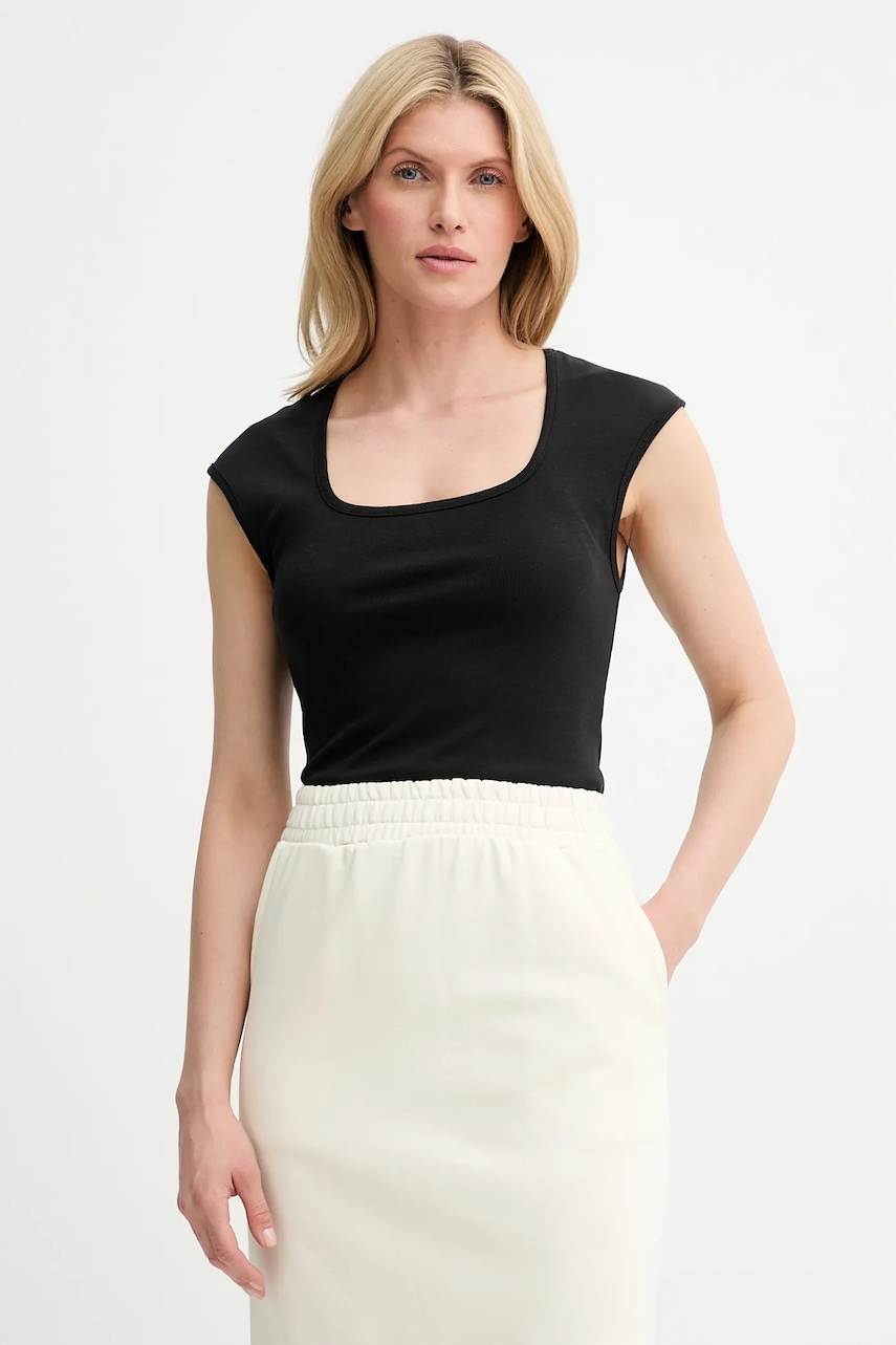 Answear Lab tricou din bumbac culoarea negru