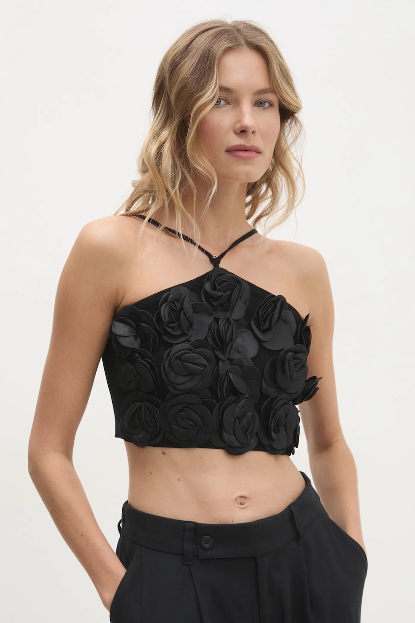 Answear Lab top culoarea negru, cu imprimeu Answear Lab top culoarea negru, cu imprimeu