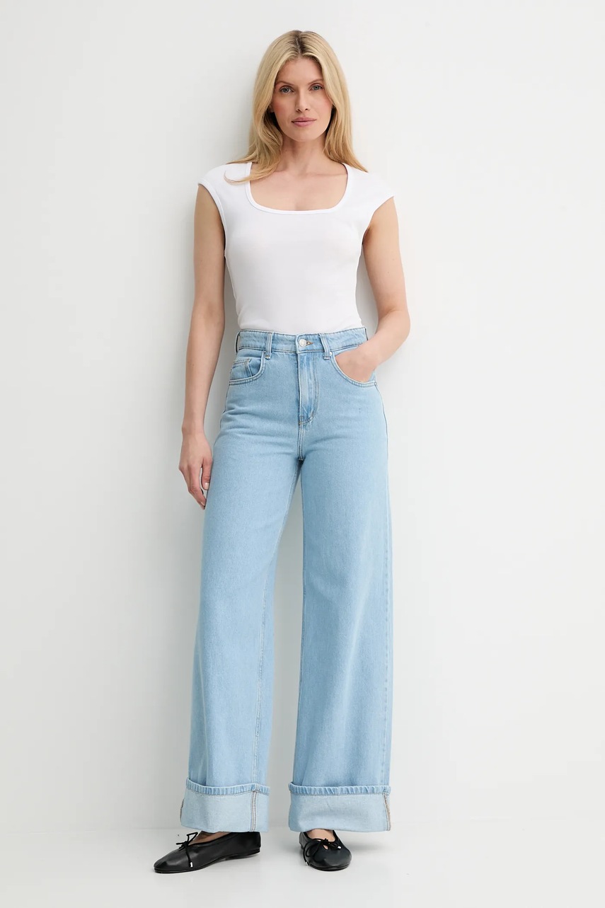 Хлопковая футболка Answear.LAB цвет белый