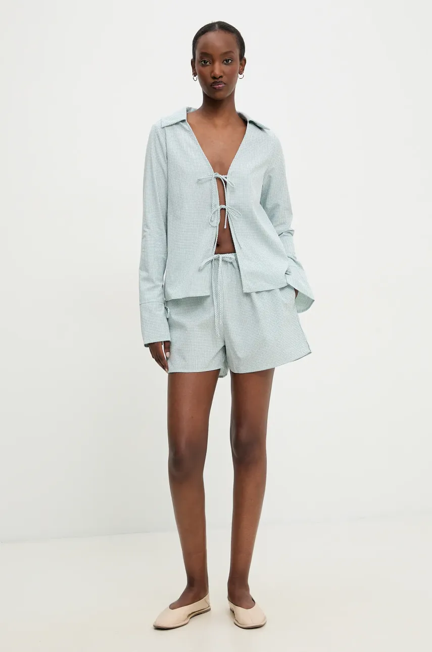 Рубашка Answear.LAB женская цвет зелёный regular классический воротник Рубашка Answear.LAB женская цвет зелёный regular классический воротник