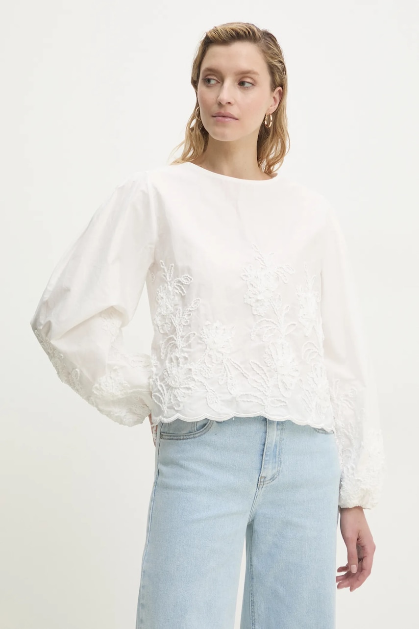 Answear Lab bluza femei, culoarea alb, cu imprimeu Answear Lab bluza femei, culoarea alb, cu imprimeu